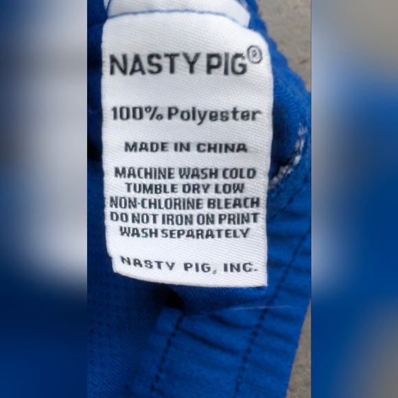 Nasty Pig Blue Athletic Shorts with White Trim, Medium - Picture 8 of 8